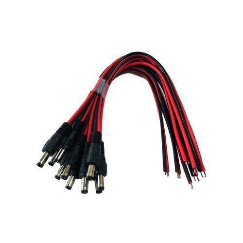 Amview 10pcs Male DC Wire Power Pigtails Plug Lead Cord Coax Cables CCTV Camera