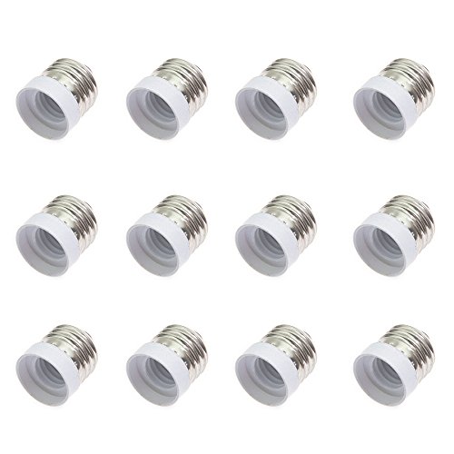 FINELED 12PACK E26 socket to E17 bulb Socket Adapter,Medium Screw E26 socket to Intermediate base E17 Light Bulb Socket Adapter Converter Reducer