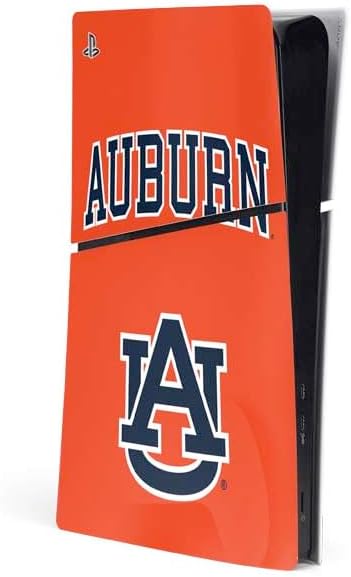 Skinit Decal Gaming Skin Compatible with PS5 Slim Digital Edition Console - Officially Licensed Auburn University Logo Blue Design