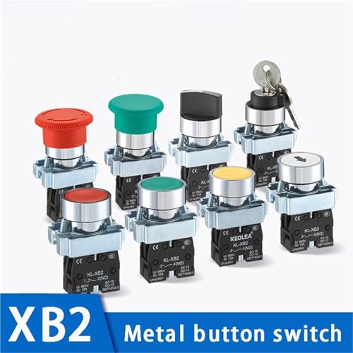 Interruptor pulsador de 22mm XB2-BA61 azul momentáneo con tornillos planos 20 uds 2