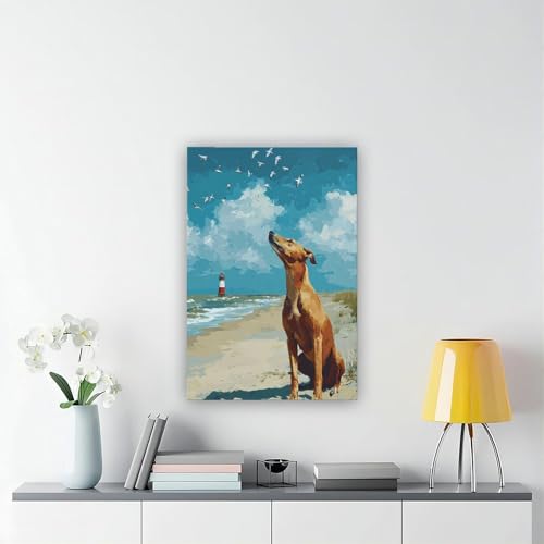 Poster lévrier majestueux 61x91.4 cm toile déco - 6