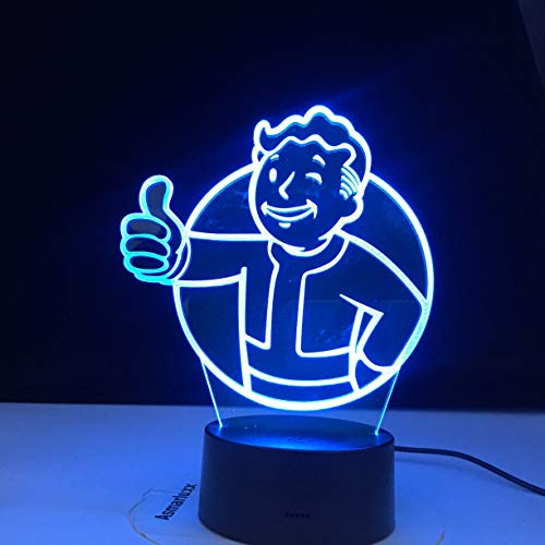 Juego Fallout Shelter Logo 3D Led Night Light Niños Niño Decoración del dormitorio Cool Event Night Light Colorful Usb Table Lamp