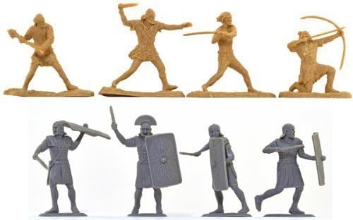 Ancient Roman Soldiers and Barbarians Set 16 Unpainted Plastic Figures Toy Soldiers of San Diego