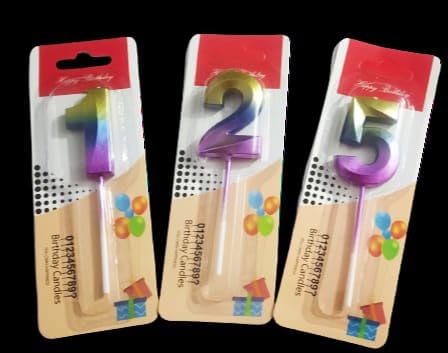 Image of Number Candles 3 inch for Birthday Parties, Wedding, Engagement, Valentines Day Celebration, Theme Party Cake Decoration Multicolor (Number 25 or 52)