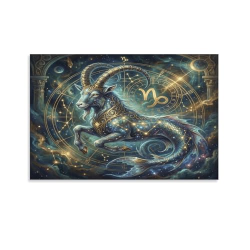 Peinture sur toile Zodiaque Capricorne déco couloir moderne