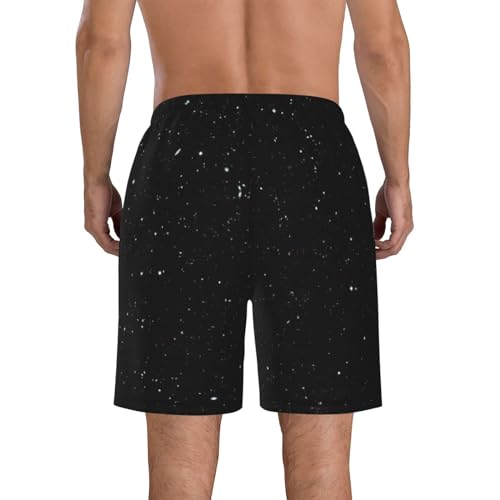 Ogniwo Black Glitter Mens Shorts Casual Drawstring Inseam Shorts Stretch Summer Beach Wear3