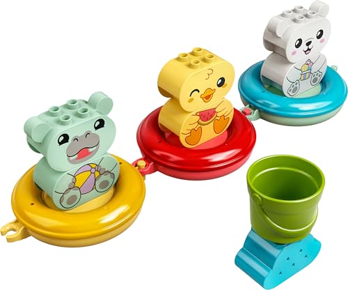 LEGO DUPLO Badewannenspaß: Schwimmender Tierzug - Badespielzeug für Kleinkinder - Motorikspielzeug für Jungen und Mädchen ab 1 Jahr - mit Nilpferd, Ente und Eisbär Minifiguren - Kinder Geschenk 10965