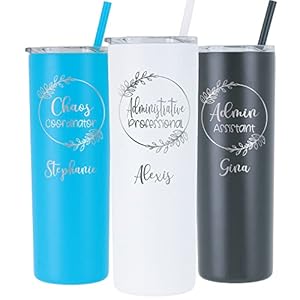 AVITO Personalized Administrative Assistant Tumbler – 20 oz Tumbler with Lid and Straw – Laser Engraved – Vacuum Insulated – Stainless Steel