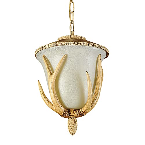 Lustre en forme de bois de cerf et verre dépoli haut de gamme