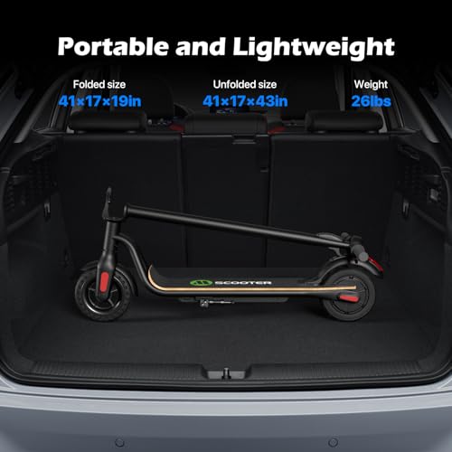 MEGAWHEELS Electric Scooter,Electric Scooter Adults 15.5MPH, 36V 7.8AH, 8in Honeycomb Tires, Foldable E Scooter for Commuting, Outdoor, Short Travel 26 lb Lightweight