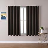 ChrisDowa Cortinas Brownout de 70 pulgadas de ancho para dormitorio, 70 x 63