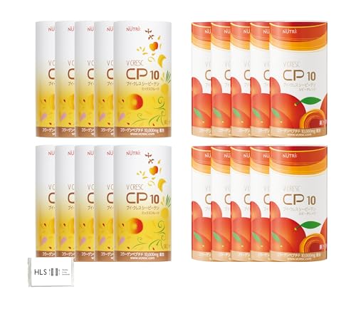 【HLS】 ブイクレス CP10 アソート 2種×各10本（125ml×20本）少量・飲みきりサイズ 栄養補給飲料 たんぱく質 HLSポケットティッシュ付の商品画像（Amazon）