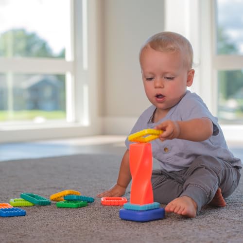 Sassy Speeltje Twisted Stacker empilable multicolore pour la motricité