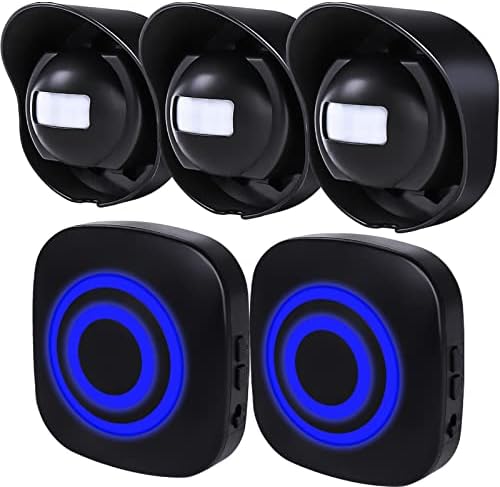 Shaogax 328ft Range Wireless Driveway Alarm Outside Weather Resistant Motion Sensor Alarm Security Alert-Protect Outdoor/Indoor Property-2 Receiver and 3 PIR Motion Detector-38 Chimes