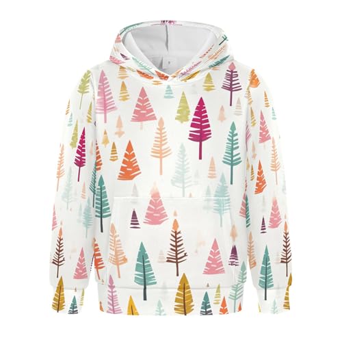 Kids Hoodies Sweaters Christmas Xmas Trees Hooded Sweatshirts with Big Pockets for Boys Girls B0400292