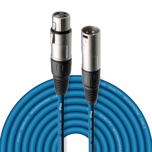 Image of Stagg SMC10 CBL 10m XLR Male to XLR Female Microphone Cable, Blue
