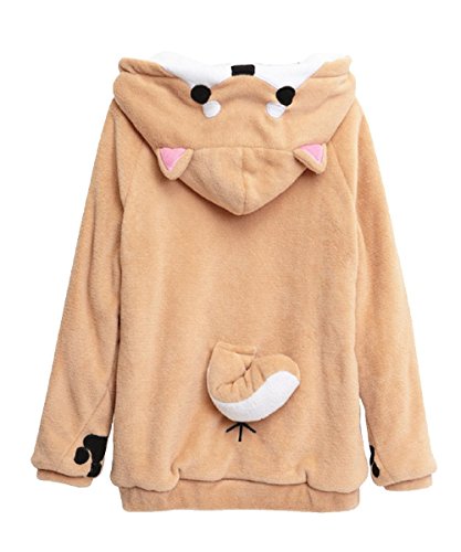 Double Villages Muco Mignon Pull Polaire   Itoshi No Muco Doge Sweat à Capuche Sweater Manteau Unisexe (S)