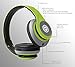 iJoy Bluetooth Headphones Over Ear, Wireless and Wired Foldable Headset Built-in Microphone, FM, Micro SD Card Slot - (Green) Adults Kids Men Women
