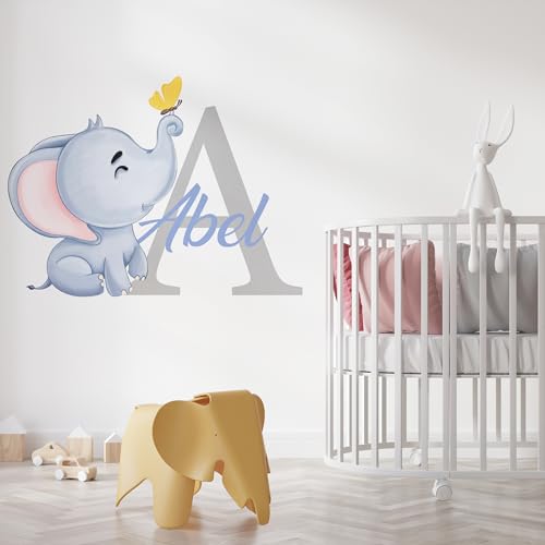 Vinilo Decorativo Elefante Personalizable con Nombre miniatura 5