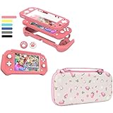 FIWWAT Switch Lite Case Pink and Switch Carrying Case Pink