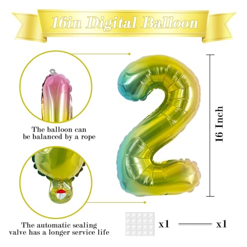 Image of TONIFUL Number Balloon 16 Inch 10 Pcs Colorful 0-9 Birthday Number Balloons | Small Custom Digital Mylar Foil Ballons for Birthday Engagement Graduation Anniversary Baby Shower Party Decorations