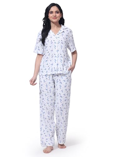 Image of B STORIES Women's Cotton Pyjama Set | Comfort and Relexed Nightsuit for Ladies