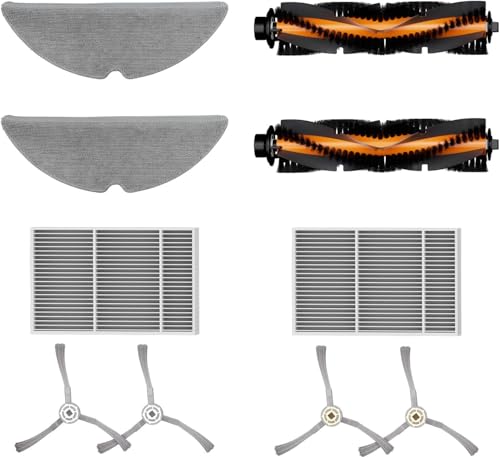 Compatible with D60S, D60S MAX, LiDAR Navigation Smart Vacuuming and Mopping Robot, Replacement Accessories Mop Pad (2 Packs)& Filters (2 Packs)& Rolling Brushes (2 Packs)& Side Brushes (2 Sets)