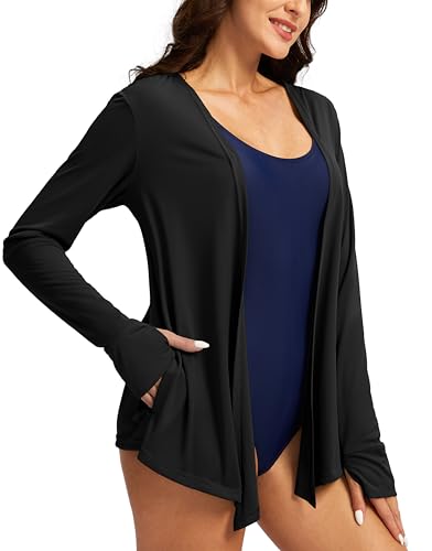 Women's UPF 50+ Sun Shirt Long Sleeve UV Sun Protection Shirts Lightweight Cardigan for Women with Pockets SPF Swim Cover Up