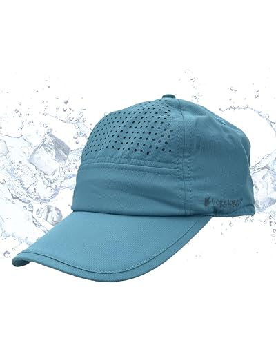 FROGG TOGGS Women's Chilly Pro Performance Cooling Ponytail Cap, Instant Cooling and Sun Protection, Canyon Blue