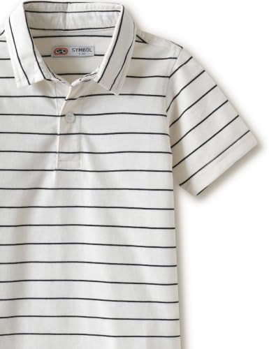 Image of Amazon Brand - Symbol Boys Soft Cotton Rich Jersey Striped Polo Shirt