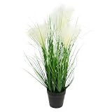 Künstliches Pampasgras im dekorativen Topf Pampasgras Künstlich, Künstliche Pflanzen groß Kunstpflanze Gras , Künstliche Pflanzen Solitärgras Ziergras Dekopflanze, Kunstgras Tischdekoration, Weiß
