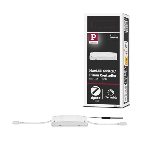 Paulmann 500.45 Smart Home Zigbee Maxled Schalt/Dimm Controller max. 144W 24V DC Schaltgerät 50045 - Amazon Echo Plus kompatibel, 3.8 x 9.5 x 2.8 cm