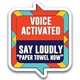 Magnet Me Up Voice Activated Say Loudly Paper Towel Now 4x5 inch, Heavy Duty Automotive for Refrigerator, Dishwasher Or Any Other Magnetic Surface, Funny Gag Joke Gift, Crafted in USA