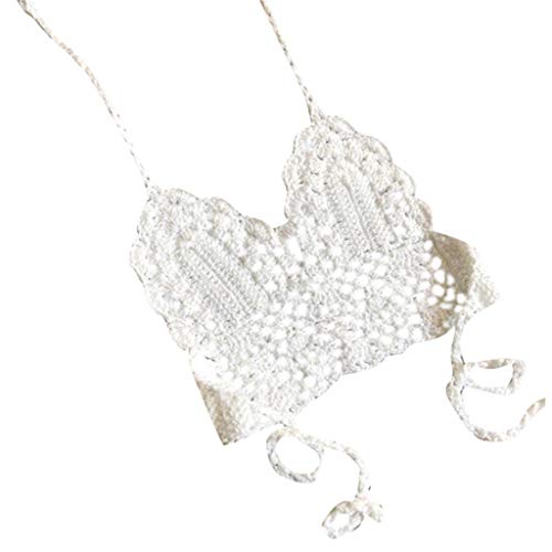 Kids Girls Swimsuit Top Knitted Crop Tops Halter Sling Bathing Suit Toddler Swimwear Crochet Straps Bra Tops