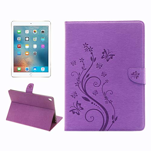 Housse iPad Pro 9.7 fleurs pressées anti-choc avec boucle magnétique pour éviter les rayures écran