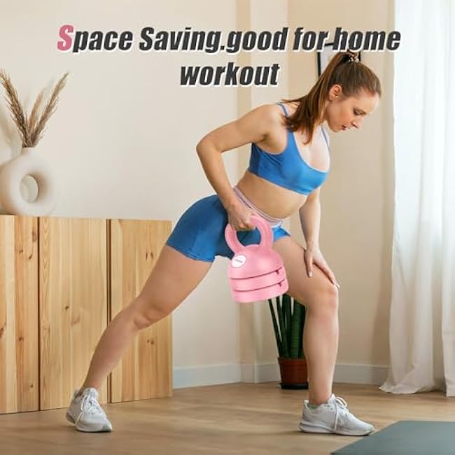 Adjustable Kettlebell Weight Set: 3-in-1 Kettlebells (5lbs 8lbs 12lbs) for Home Gym Full-Body Workout Strength Training Weight Loss | Good for Beginners
