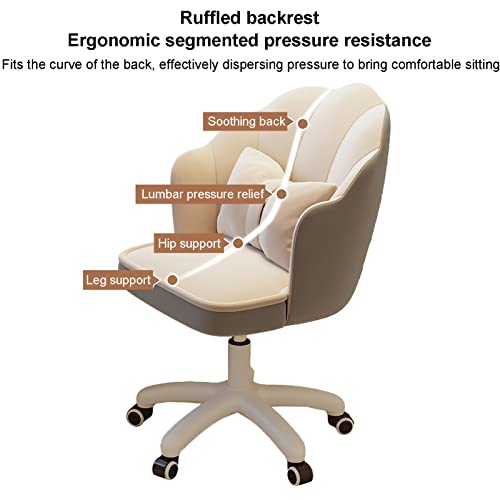 Sillón de tocador de terciopelo con brazos ajustable y giratorio para escritorio 8
