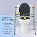 Medline 3-in-1 Steel Adjustable Bedside Commode w/ Microban Protection, Portable Bedside Toilet, 350 lb. Weight Capacity, Removable 7.5 QT. Bucket, Toilet Chair For Elderly, Tool-Free Assembly, Gray