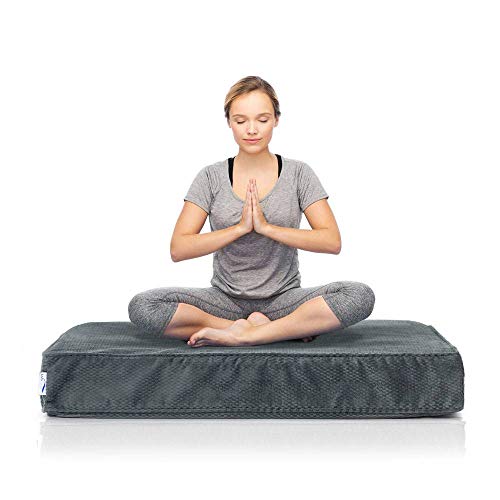 eLuxurySupply Square Meditation Cushion - Plush Foam Seat for Kids or Adults