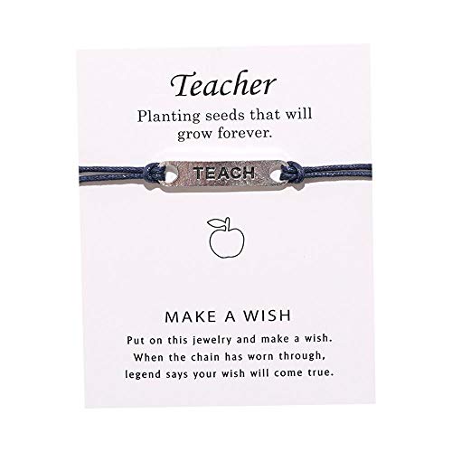 Image of Caiyao Teacher Blessing Card Bracelets Teacher Gifts Morse Code Beaded Bracelet Colorfu Greeting Bracelets Card Teacher Blessing Bangles Teacher's Day Gift for Teachers from Student