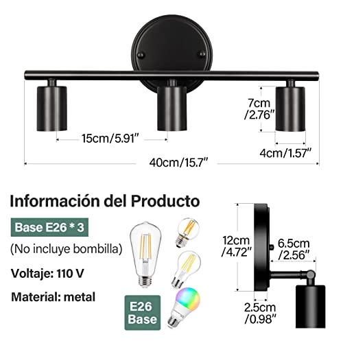 Listado de Iluminación para tocador favoritos de las personas. 24 Iluminación para tocador marca HORKEY (3)
