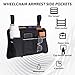Black Wheelchair Side Bag with Cup Holder Walkers Bags for Folding Walker Wheelchair Rollator Accessories Wheelchairs Bag Walker Accessories for Seniors Armrest Wheelchairs Bags to Free Your Hands