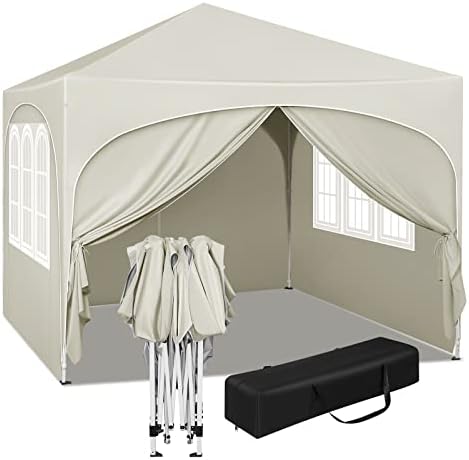 Gazebo Pieghevole Wiltec 3x3m Bianco Con Ruote - Tenda Pop-up Per Fiere, Eventi E Giardino - Foto 11