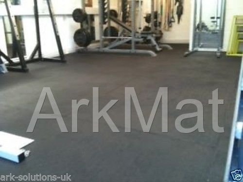 3 Pack of ARKMat Black Ameobic Rubber Gym Mats | 12mm Thick | 6ft x 4ft Each