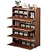 Zapateros Nanmu, Gran Capacidad para Porche Interior, Estante De Madera Maciza Simple, Diseño Abatible, Multicapa A Prueba De Polvo (Color : Wood Color, Size : 100 * 30 * 70cm)