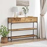 Couleur: Bois ancien INLIFE Table Console avec tiroir Bois Ancien 100 x 25 x 75 cm