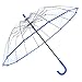 Produktbild Regenschirm Transparent Stockschirme Transparent Damen und Herren, Winddicht, Automatisch, 14 Glasfaserstangen. Regenschirm (Dunkelblau)