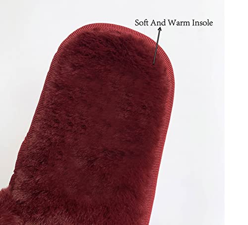 Hiprettyus WINE RED BALL 8.5-9.5 Women Slippers With Real Fox Fur Ball thumb #6