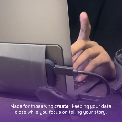 Image of Tuck'd Portable SSD Hard Drive Sleeve - Reusable Adhesive Laptop Mount - Stick-On External Storage Holder for MacBook & Tablets - Travel Pocket Pouch for SSD, Cables & Accessories (Small, Grey)