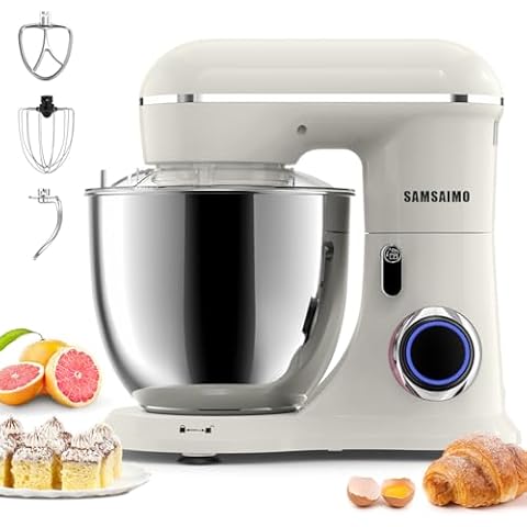 SAMSAIMO 3 in 1 Electric Stand Mixer with 10 Speeds Cover